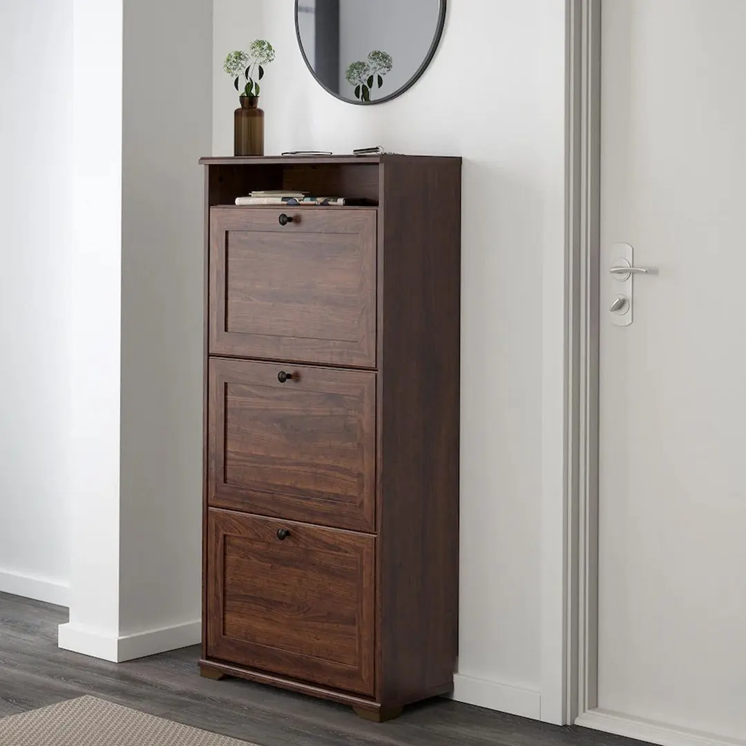 Tumba pentru incaltaminte Ikea Brusali 3 compartimente 61x30x130 (Maro)