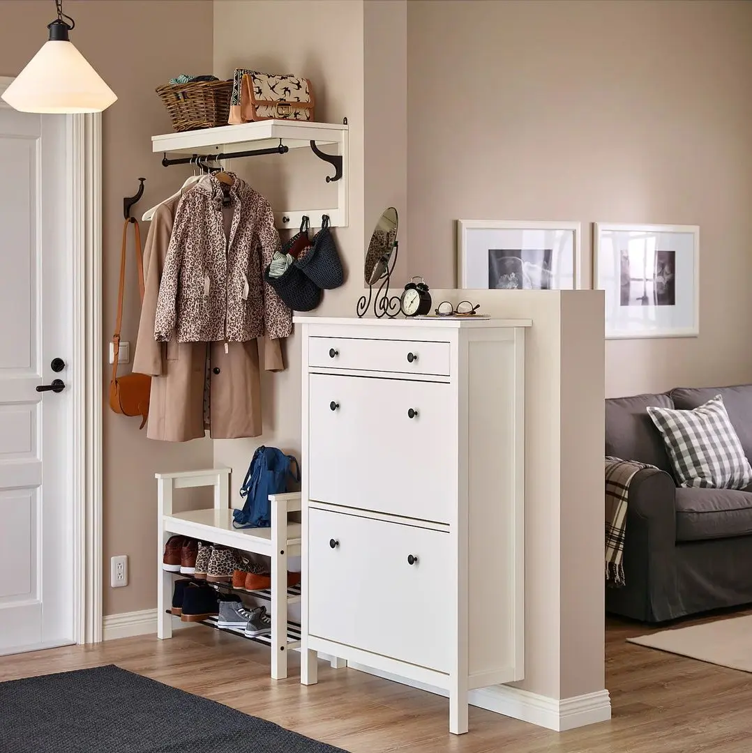 Dulap pantofi Ikea Hemnes 2 compartimente 89x127 (Alb)