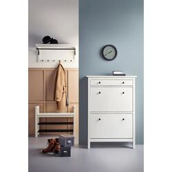 Dulap pantofi Ikea Hemnes 2 compartimente 89x127 (Alb) Thumb