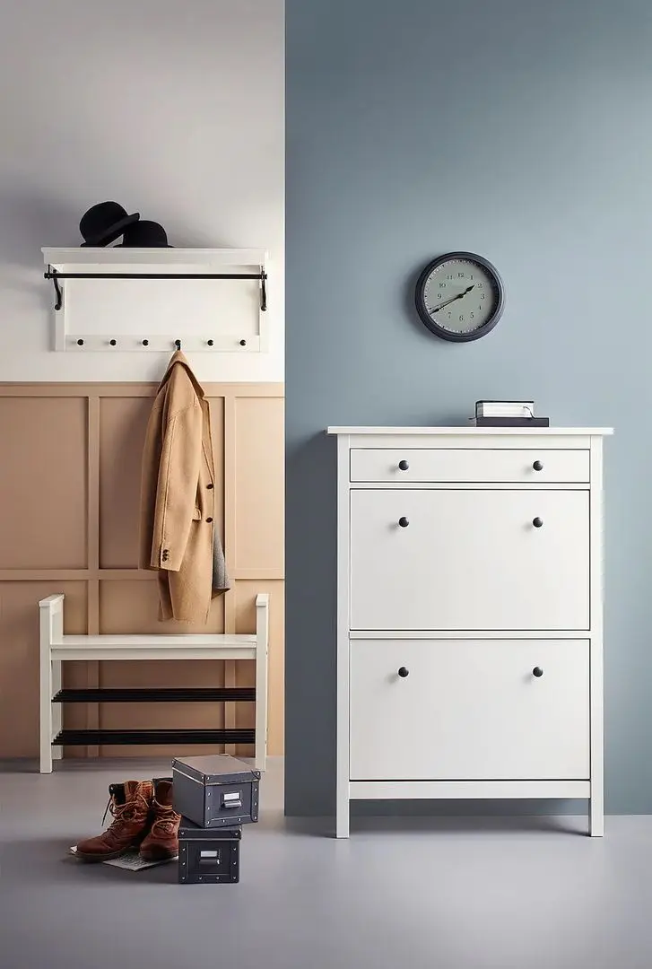 Dulap pantofi Ikea Hemnes 2 compartimente 89x127 (Alb)