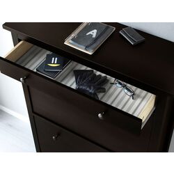 Тумба для обуви Ikea Hemnes 2 отделения 89x127 (Черно-Коричневый) Thumb