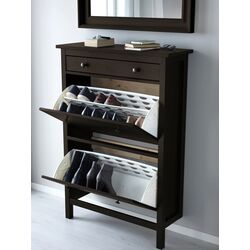 Тумба для обуви Ikea Hemnes 2 отделения 89x127 (Черно-Коричневый) Thumb