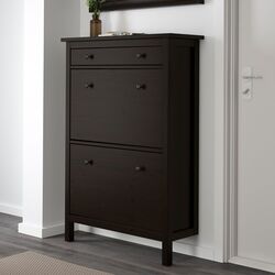 Тумба для обуви Ikea Hemnes 2 отделения 89x127 (Черно-Коричневый) Thumb