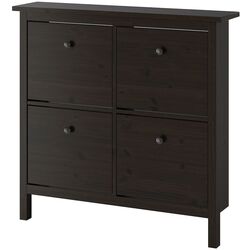 Dulap pantofi Ikea Hemnes 4 compartimente 107x101 (Negru-Maro)