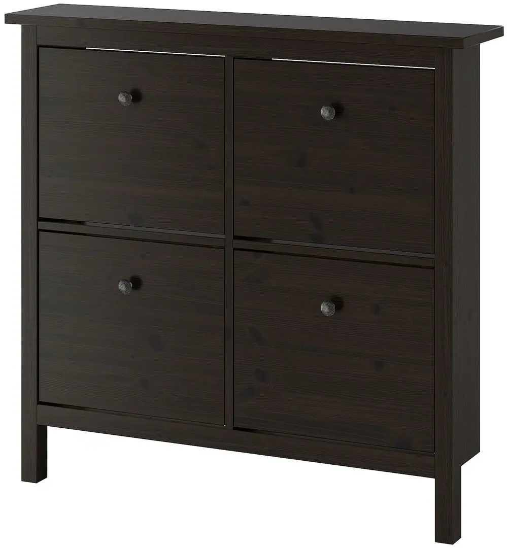 Dulap pantofi Ikea Hemnes 4 compartimente 107x101 (Negru-Maro)