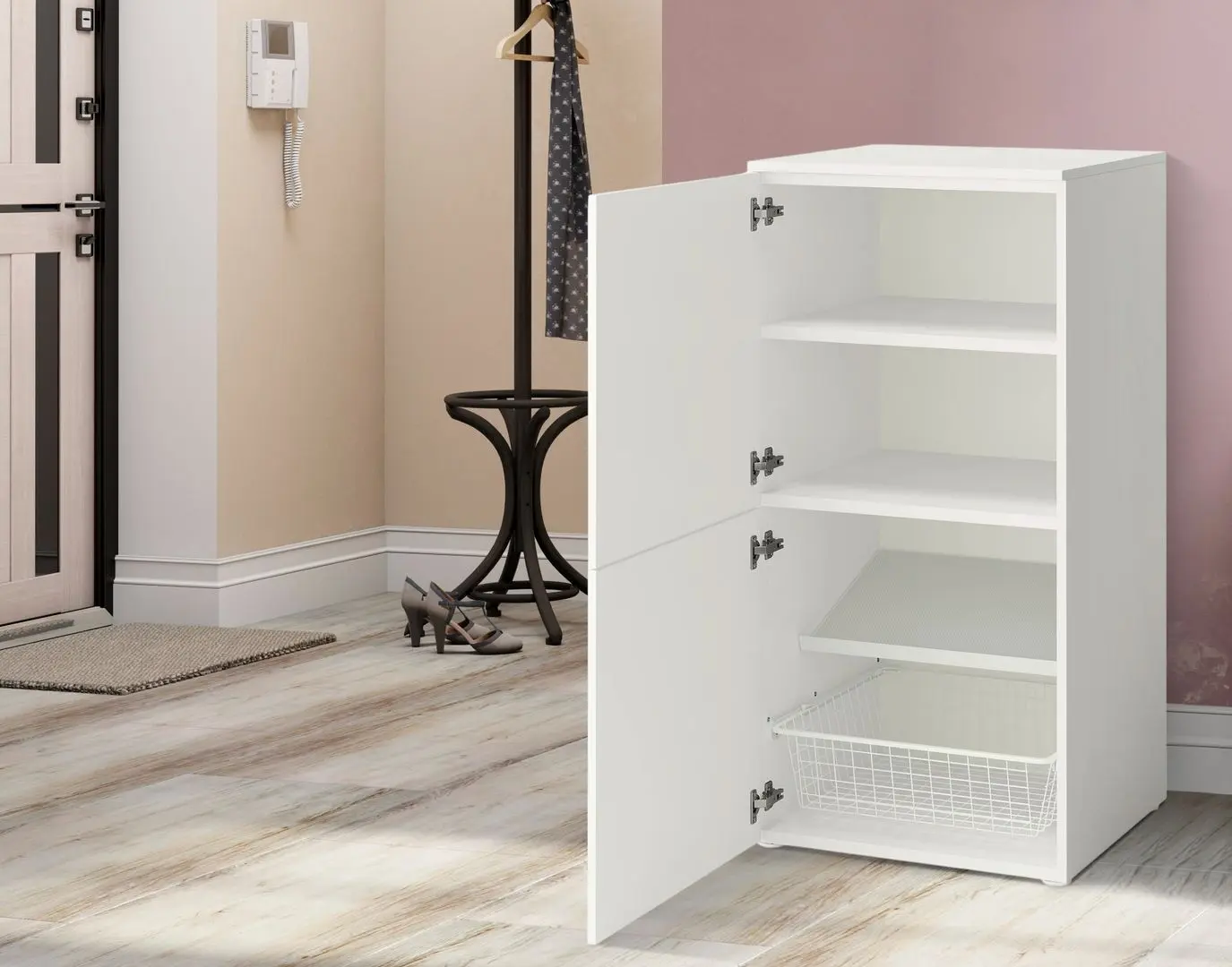 Tumba pentru incaltaminte Ikea Platsa/Fonnes 60x57x123 (Alb)