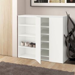 Tumba pentru incaltaminte Ikea Platsa/Fonnes cu rafturi 140x42x123 (Alb) Thumb