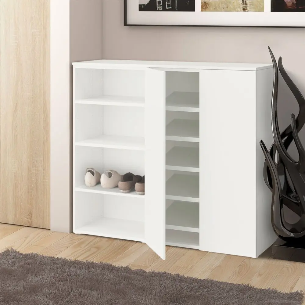 Tumba pentru incaltaminte Ikea Platsa/Fonnes cu rafturi 140x42x123 (Alb)