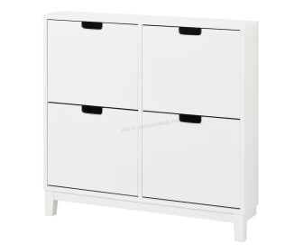 Тумба для обуви Ikea Stall 4 отделения 96x17x90 (Белый)