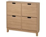 Tumba pentru incaltaminte Ikea Stall 4 compartimente 96x17x90 (Furnir Stejar)