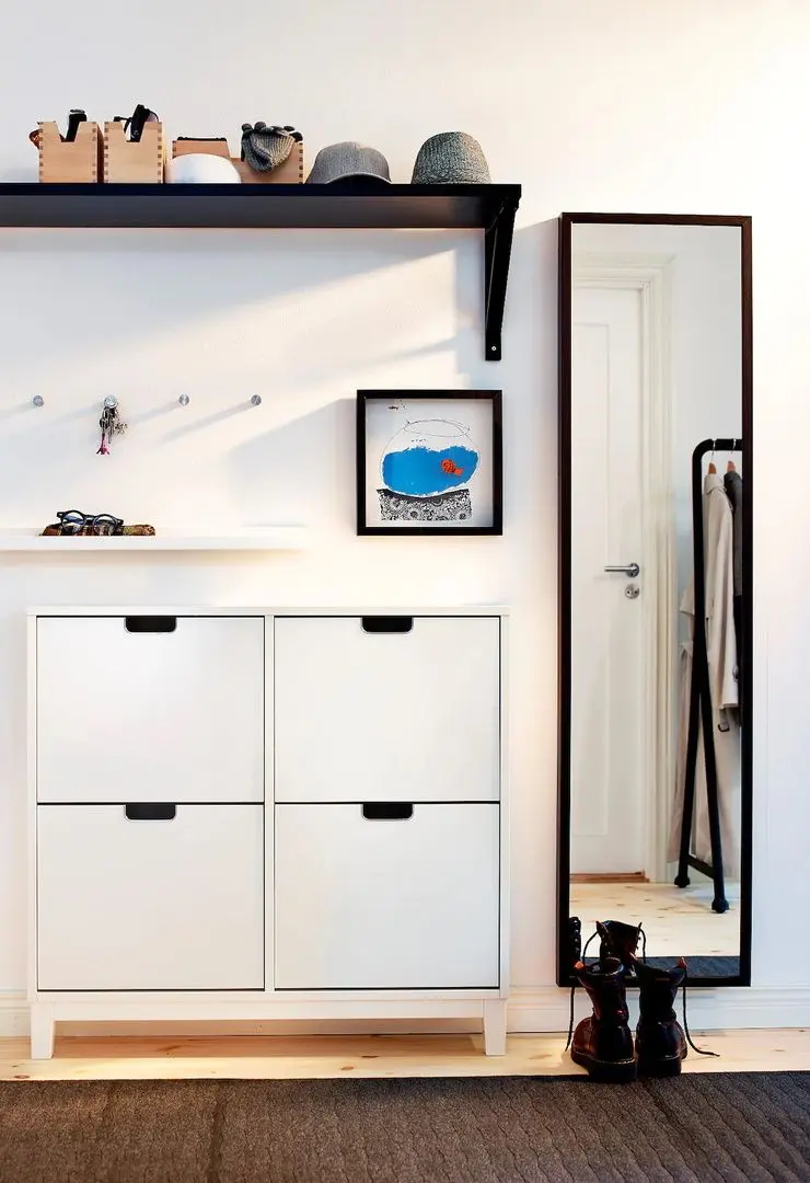 Dulap pantofi Ikea Stall 4 compartimente 96x90 (Alb) - 4