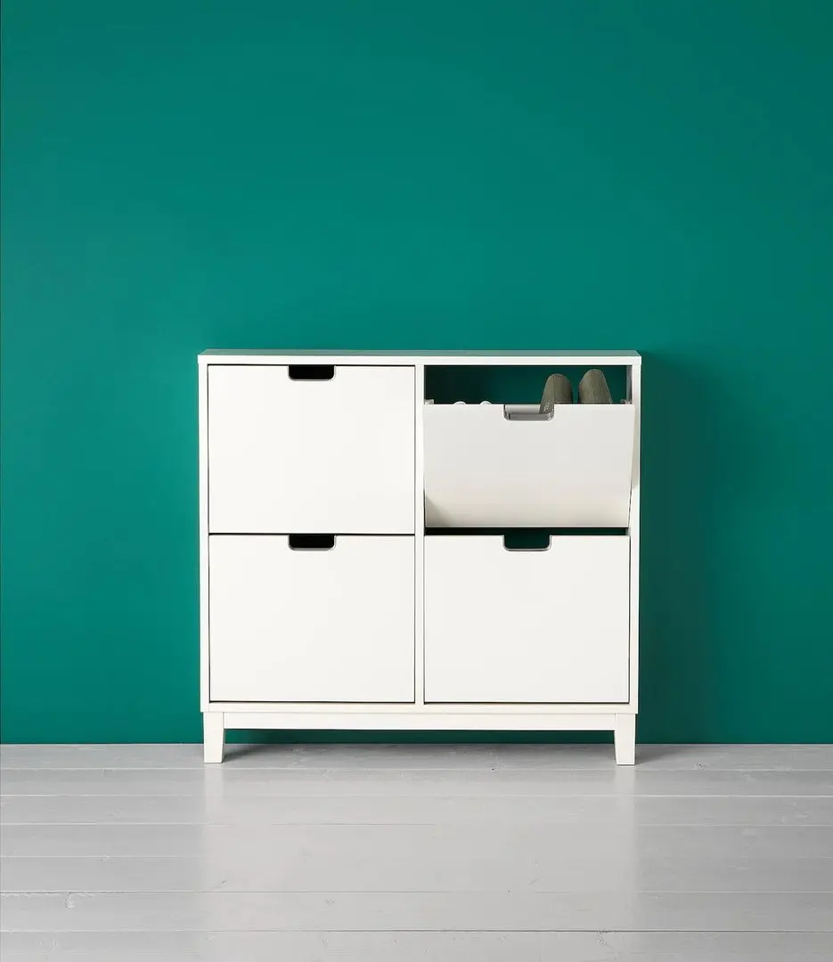 Dulap pantofi Ikea Stall 4 compartimente 96x90 (Alb) - 3