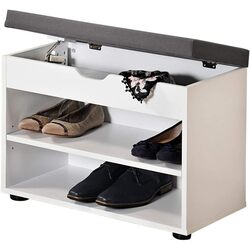 Bancheta-etajera pentru incaltaminte Kesper 15914 (White/Grey) Thumb