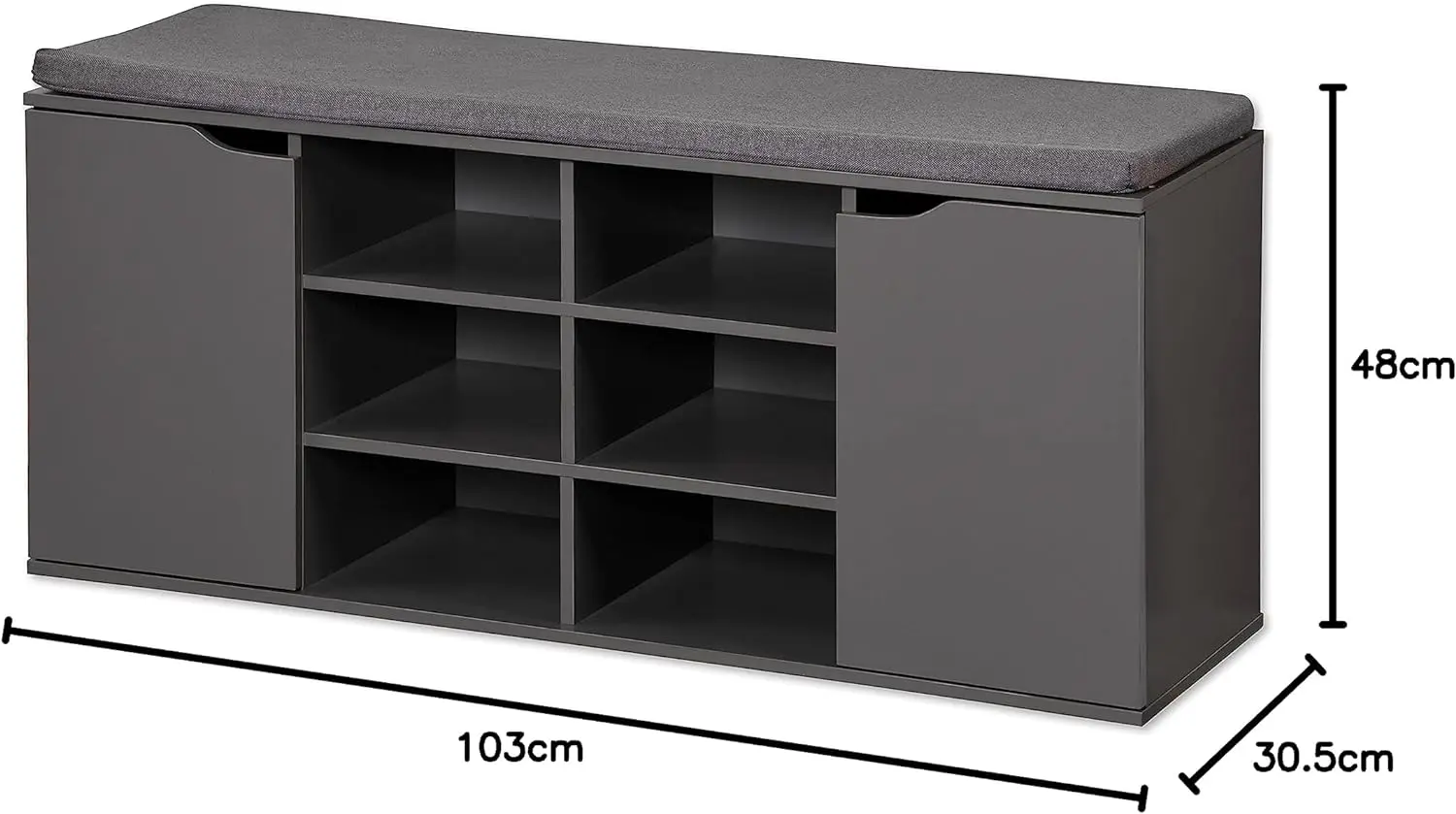 Банкетка-стеллаж для обуви Kesper 15919 (Dark Gray)