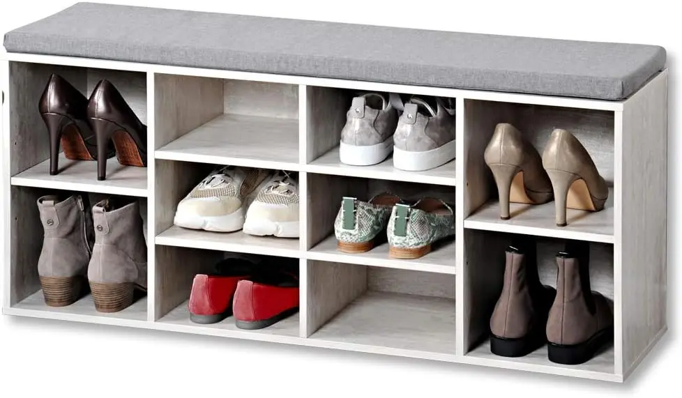 Bancheta-etajera pentru incaltaminte Kesper 15931 (Wood White)