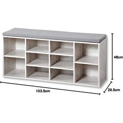 Bancheta-etajera pentru incaltaminte Kesper 15931 (Wood White) Thumb