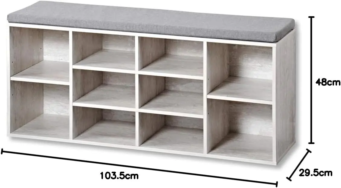 Bancheta-etajera pentru incaltaminte Kesper 15931 (Wood White)