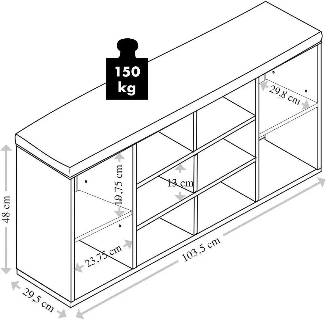 Bancheta-etajera pentru incaltaminte Kesper 15980 (Blue)