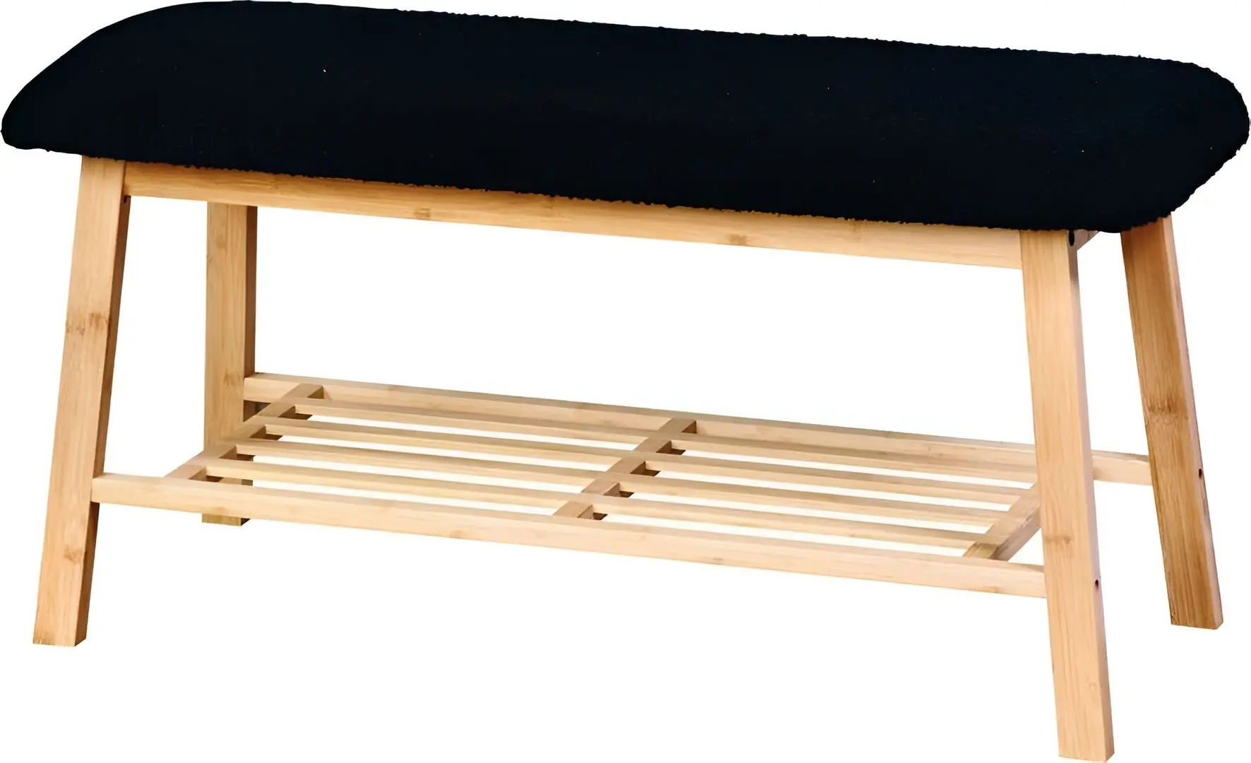 Bancheta-etajera pentru incaltaminte Kesper 58305 (Wood/Black)