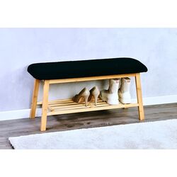 Bancheta-etajera pentru incaltaminte Kesper 58305 (Wood/Black)