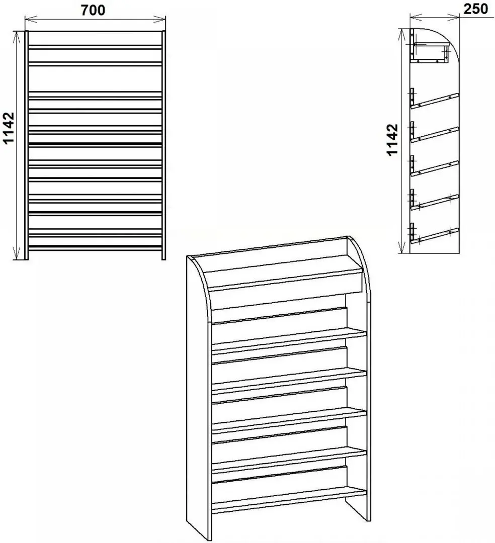 Tumba pentru incaltaminte Компанит ТО-10 (Nymphea Alba) - 2