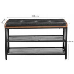 Банкетка-стеллаж для обуви Leobert Loft 48x80 (Black/Brown) Thumb