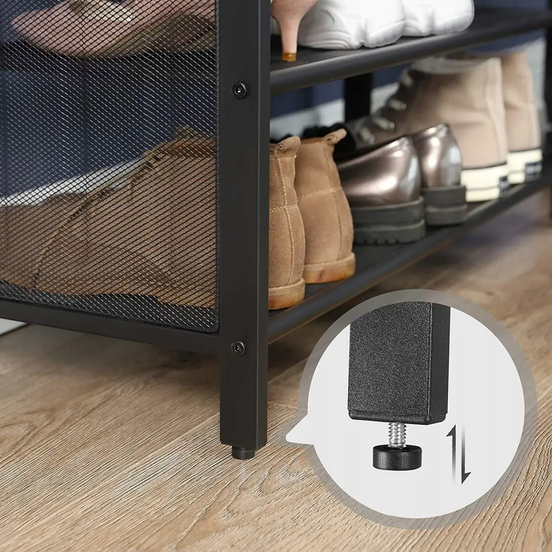 Банкетка-стеллаж для обуви Leobert Loft 48x80 (Black/Brown) - 5