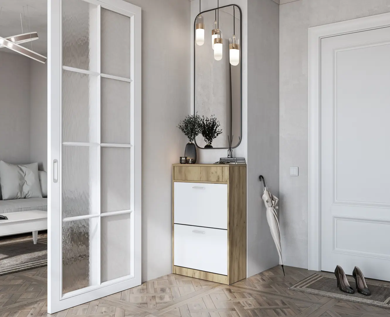 Тумба для обуви Magnusplus Sydney (Craft Oak Gold/White)