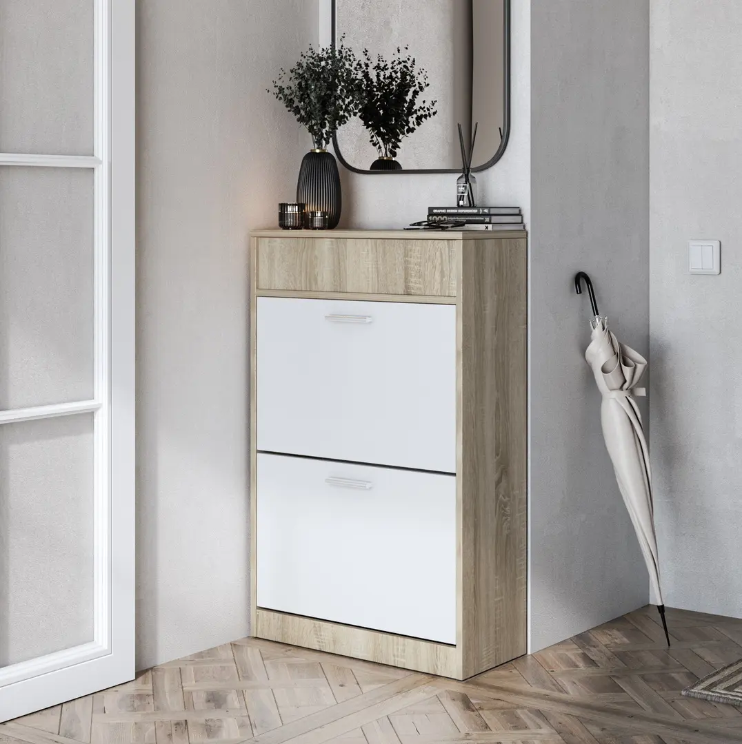 Tumba pentru incaltaminte Magnusplus Sydney (Sonoma Oak/White)