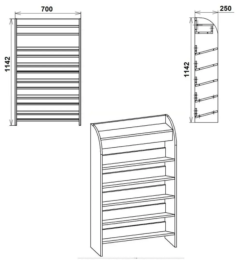Etajera pentru incaltaminte Marcel Prod TO-10 (Wenge)