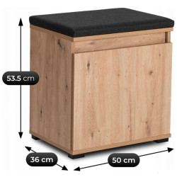 Тумба для обуви Mebel Elite Parma 50cm (Artisan Oak/Graphite) Thumb