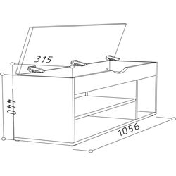 Тумба для обуви МЛ-Мебель ML-6 (Дуб Крафт Белый) Thumb