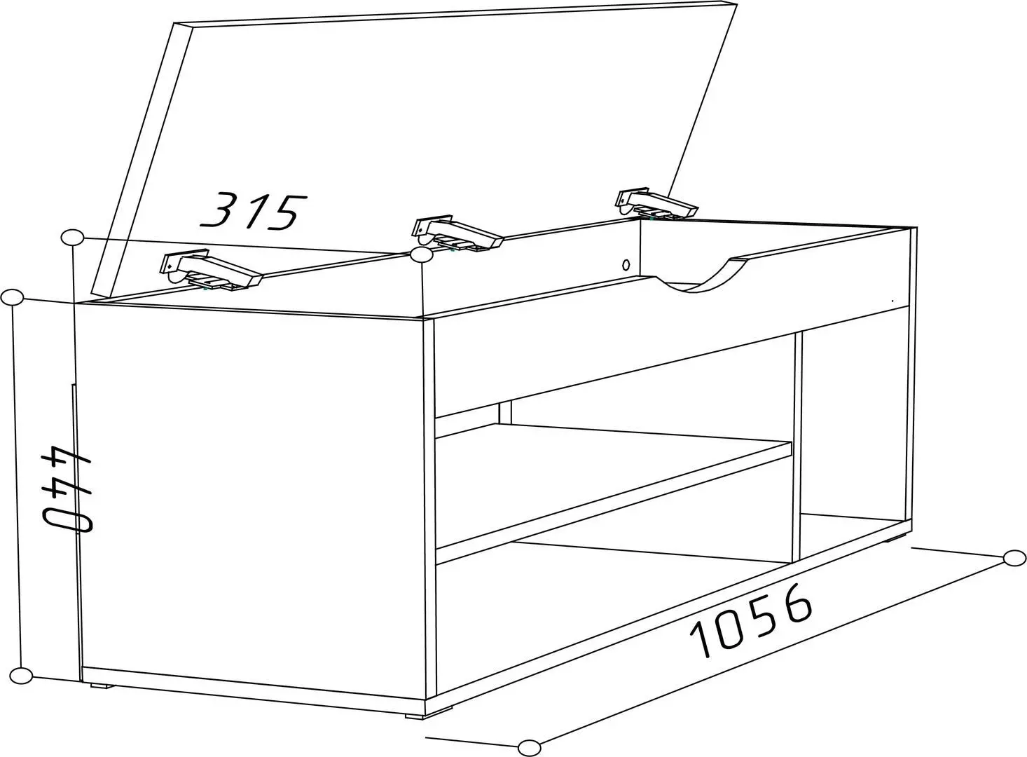 Тумба для обуви МЛ-Мебель ML-6 (Дуб Крафт Белый) - 3