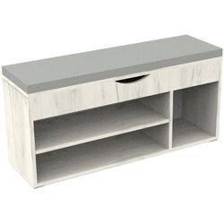 Тумба для обуви МЛ-Мебель ML-6 (Дуб Крафт Белый)