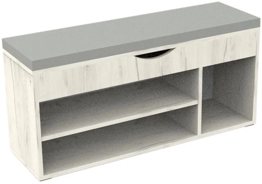 Тумба для обуви МЛ-Мебель ML-6 (Дуб Крафт Белый)