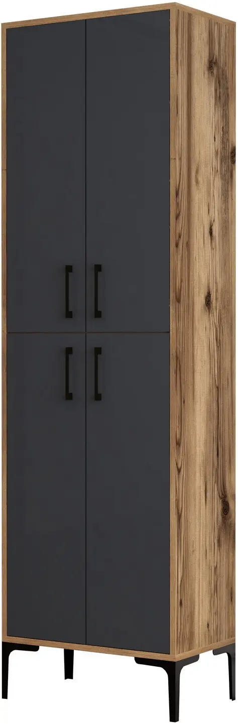 Шкаф для обуви Mirage Meble Berlin A (Anthracite/Walnut)