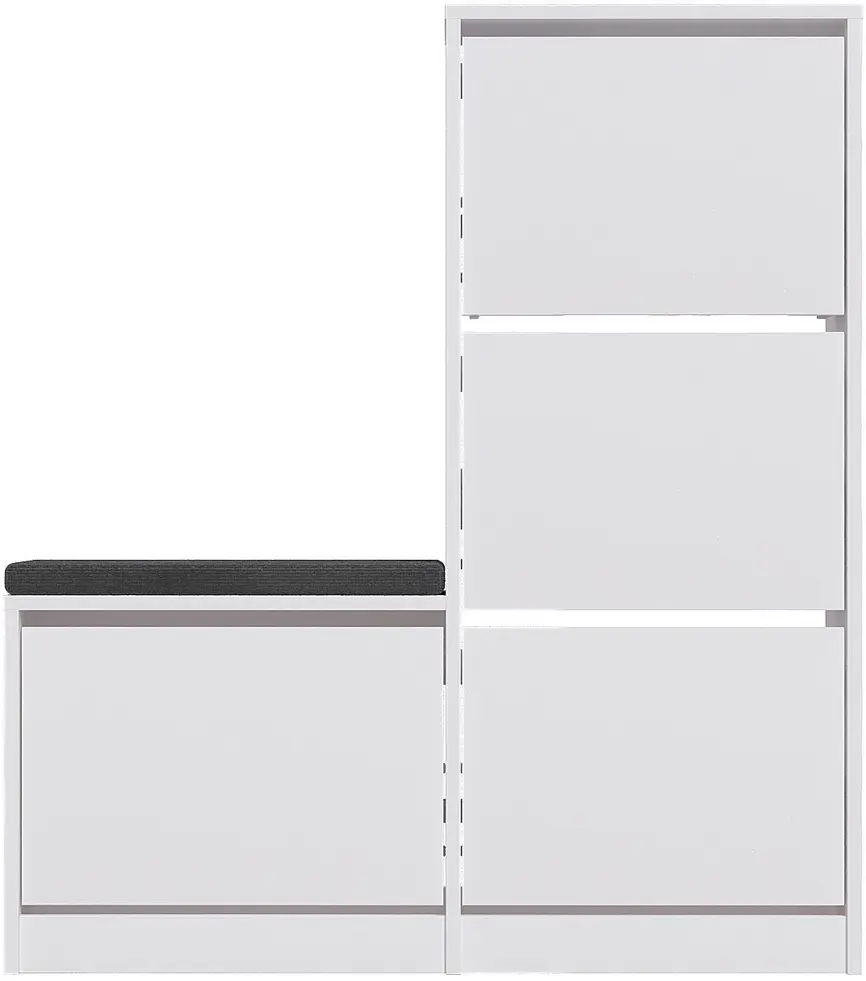 Tumba-bancheta pentru incaltaminte Mirage Meble Dude (White)