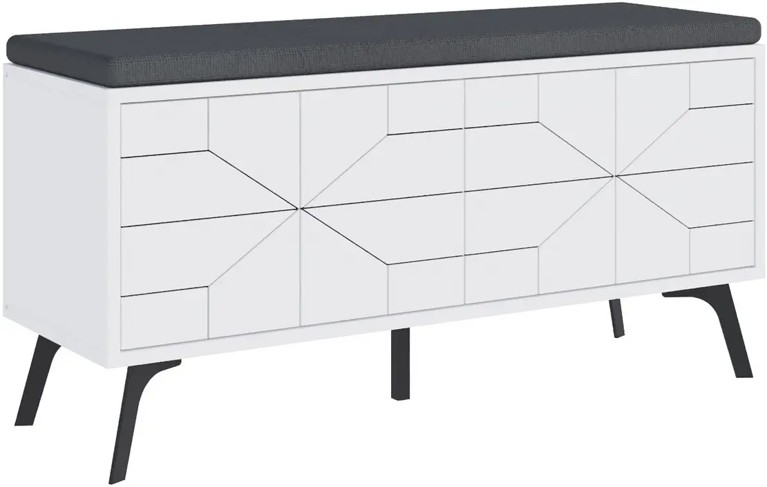 Tumba-bancheta pentru incaltaminte Mirage Meble Dune 170x55x35 (White)