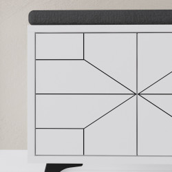 Tumba-bancheta pentru incaltaminte Mirage Meble Dune 170x55x35 (White) Thumb