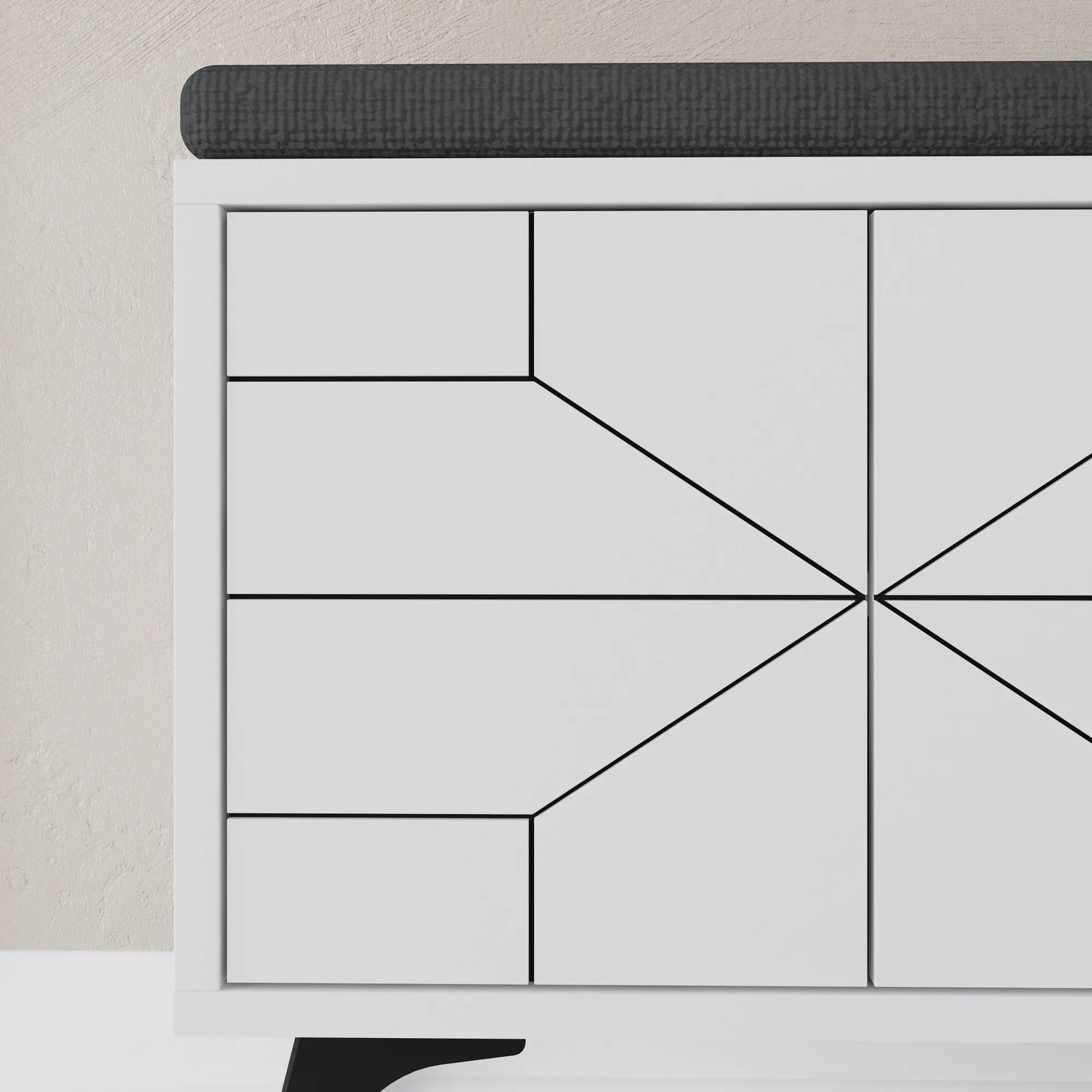 Tumba-bancheta pentru incaltaminte Mirage Meble Dune 170x55x35 (White)