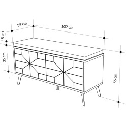 Tumba-bancheta pentru incaltaminte Mirage Meble Dune 170x55x35 (White) Thumb