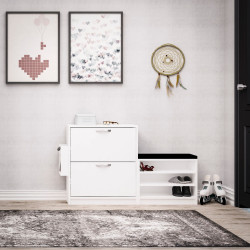 Tumba-bancheta pentru incaltaminte Mirage Meble Trend 130x80x33 (White) Thumb