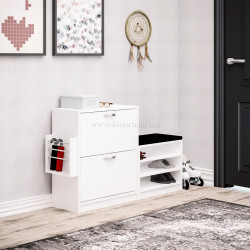 Тумба-банкетка для обуви Mirage Meble Trend 130x80x33 (White)