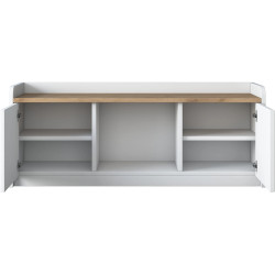 Tumba pentru incaltaminte Mirage Meble P2 M1 (White/Walnut) Thumb