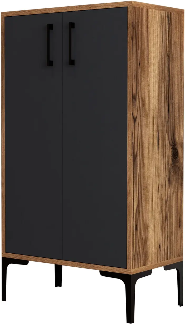 Tumba pentru incaltaminte Mirage Meble Prag (Anthracite/Walnut)