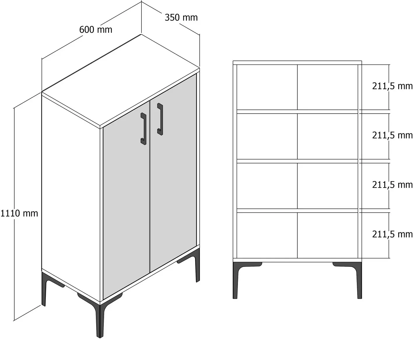 Tumba pentru incaltaminte Mirage Meble Prag (Anthracite/Walnut)