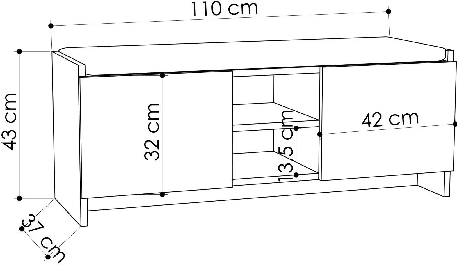Тумба для обуви Mirage Meble Zulla (White)
