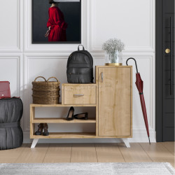 Тумба-стеллаж для обуви Mirage Meble Retro (Sapphire Oak)