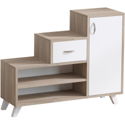 Тумба-стеллаж для обуви Mirage Meble Retro (White/Sonoma Atlantic Pine) Thumb