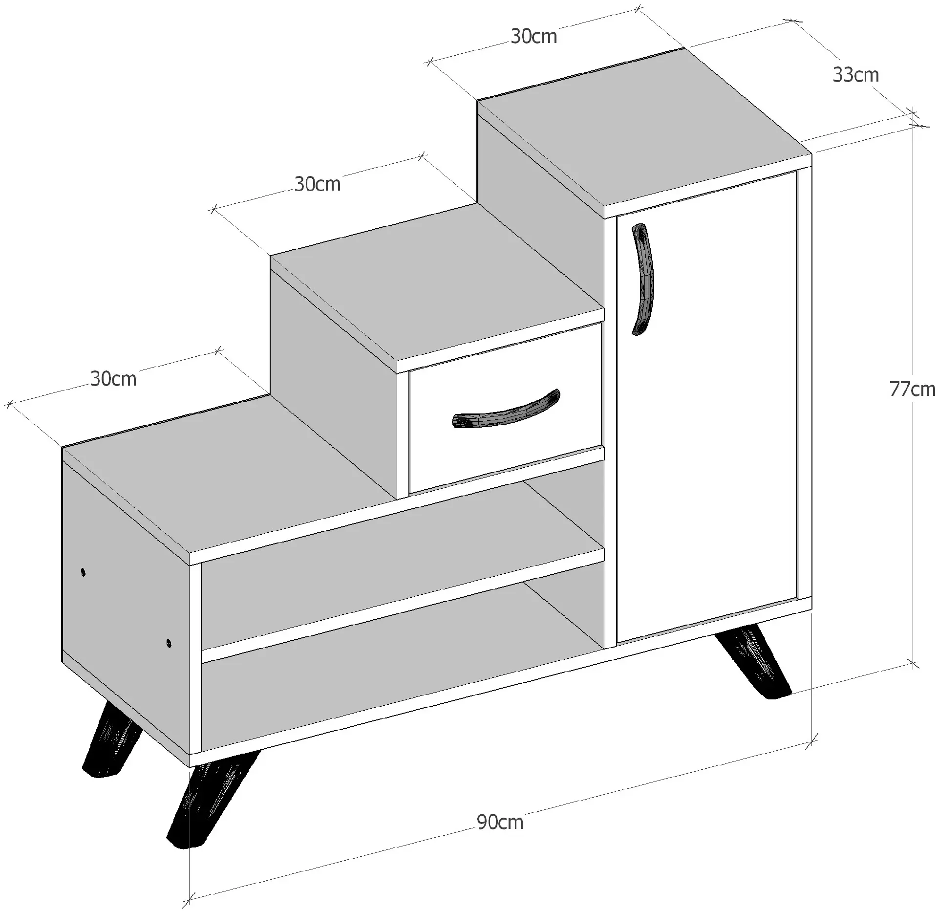 Тумба-стеллаж для обуви Mirage Meble Retro (White/Sonoma Atlantic Pine)